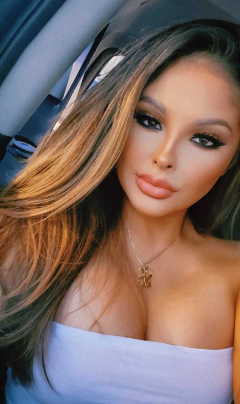 close up selfie of girl in car